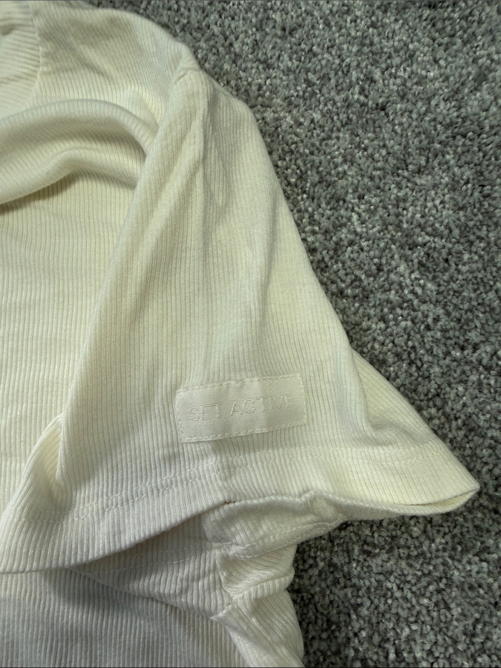 SET Active Cream Short-Sleeve Ribbed Tee - Picture 3 of 4